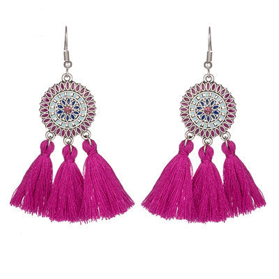 Women's Bohemian Fashion Long Tassel Earrings - Hiccupzz