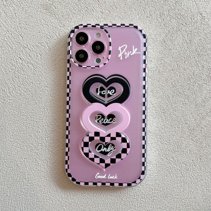 Love Wristband Pink Border Checkerboard Mobile Phone - Hiccupzz