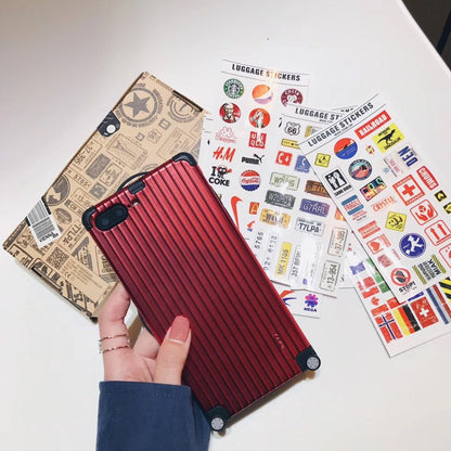 Travel Suitcase Phone Case with DIY Free Stickers 8pcs - Hiccupzz