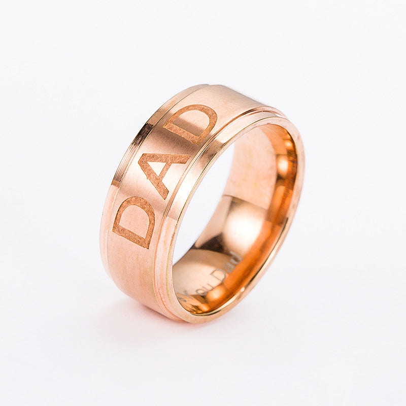 Monogram ring titanium steel ring - Hiccupzz