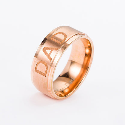 Monogram ring titanium steel ring - Hiccupzz