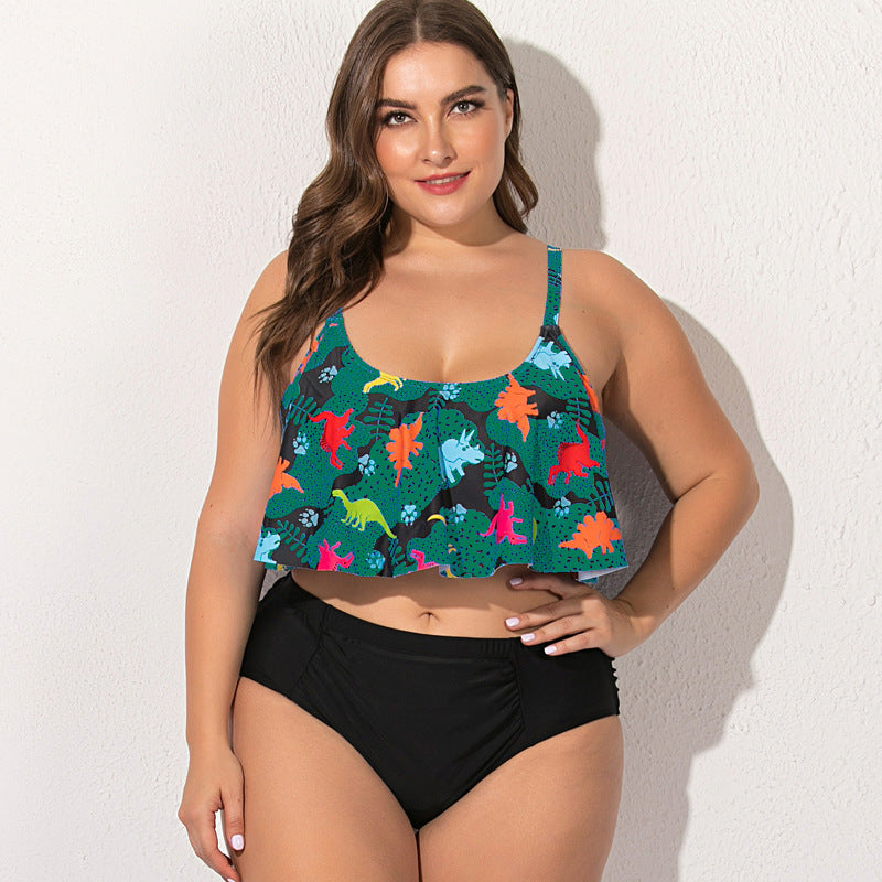 Oversized fat girl female split bikini swimsuit