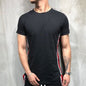 Paneled striped round neck short sleeve T-shirt - Hiccupzz