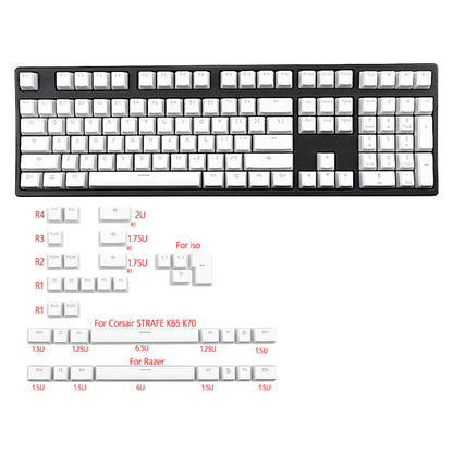 White Pudding Large Full set of 141 Key Sealing Font Keycaps - Hiccupzz