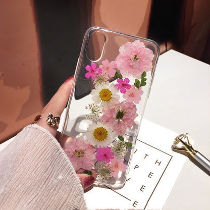 Compatible with Apple , Real Flower Suitable For 12 Apple X Mobile Phone Case Xs Dried Flower XR Anti-Drop Cover - Hiccupzz