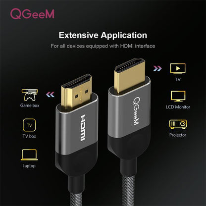 Qgeem HDMI Cable 1m 2m 5m HDMICable HDMI To HDMI 2.0 4K Cable - Hiccupzz