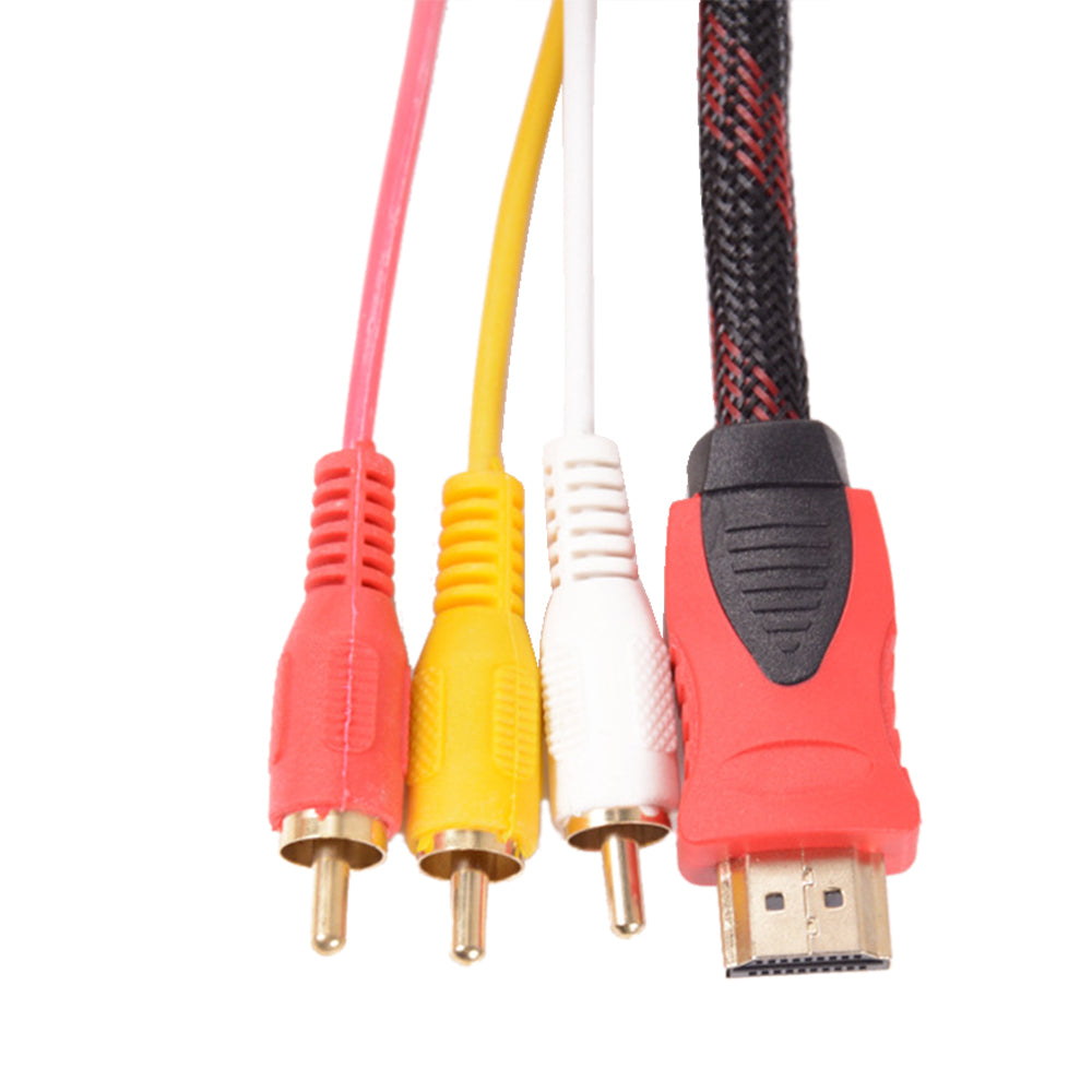 HDMI 轉紅黃白適配器電纜 Hdmi 轉 3Rca 分量電纜 1.5 米