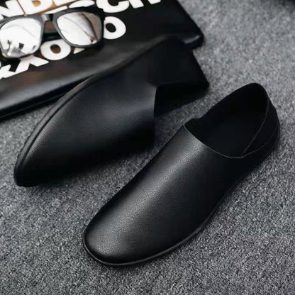 New Style Casual Leather Shoes Men's Breathable Board Shoes Soft Leather Casual Shoes - Hiccupzz
