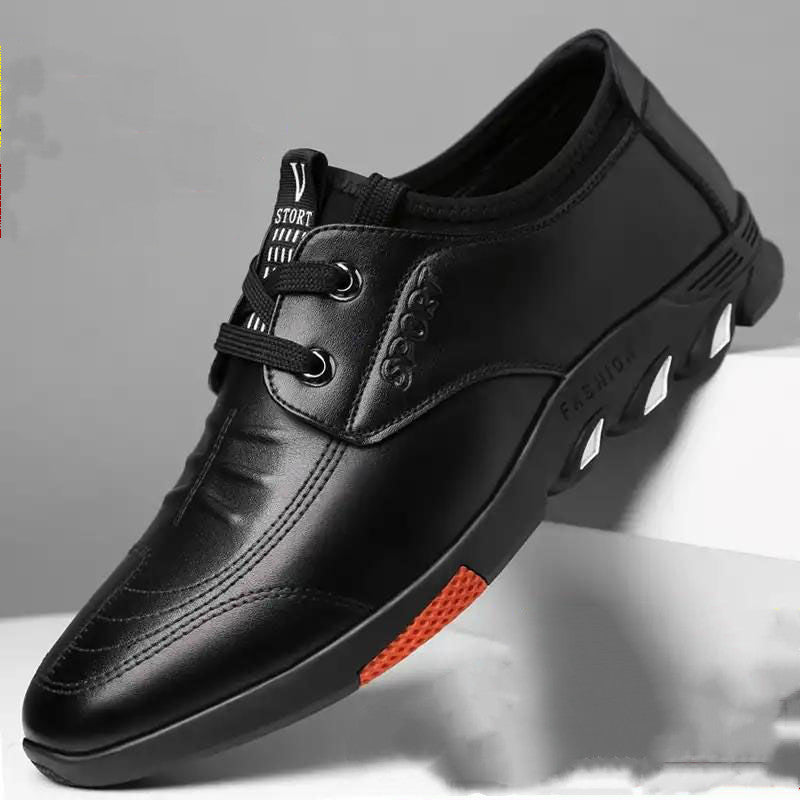 Nuevos zapatos casuales de cuero de estilo, zapatos de tabla transpirables para hombres, zapatos casuales de cuero suave