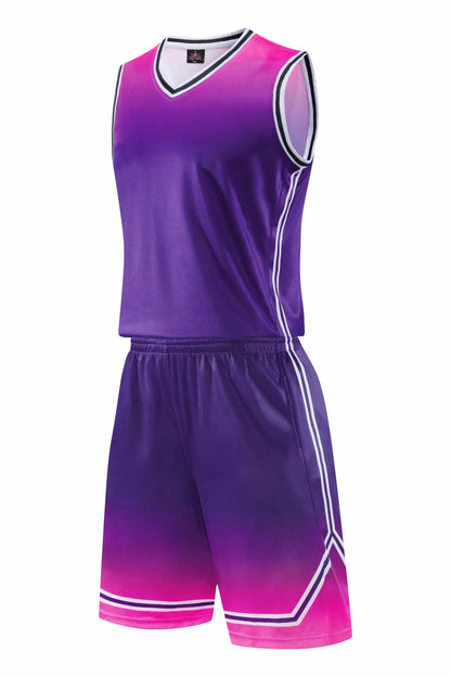 Gradient Basketball Uniform Sports Suit Children Adult Sweat-Absorbent Basketball Uniform - Hiccupzz