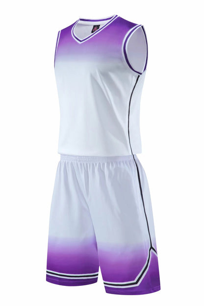 Gradient Basketball Uniform Sports Suit Children Adult Sweat-Absorbent Basketball Uniform - Hiccupzz