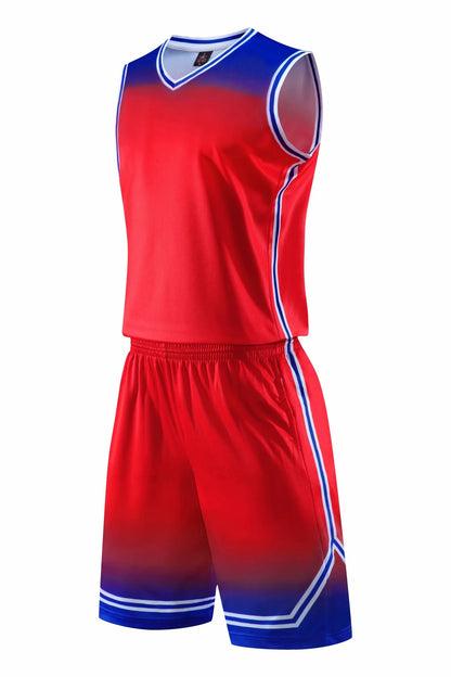 Gradient Basketball Uniform Sports Suit Children Adult Sweat-Absorbent Basketball Uniform - Hiccupzz