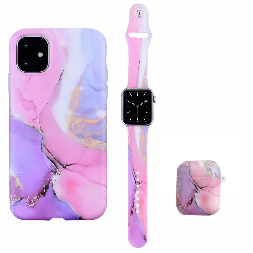 Applicable Earphone Case For Polished Mobile Phone Case And Marble Strap