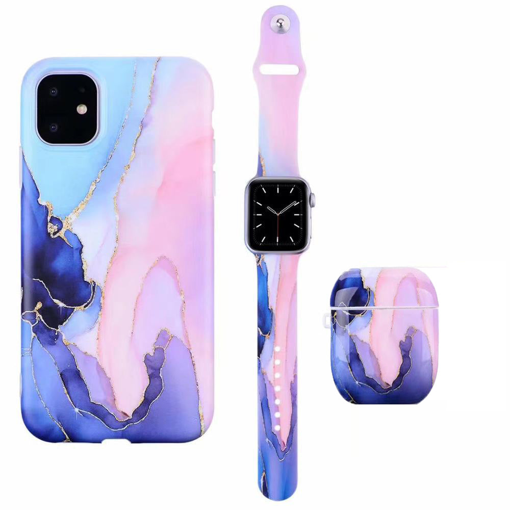 Applicable Earphone Case For Polished Mobile Phone Case And Marble Strap