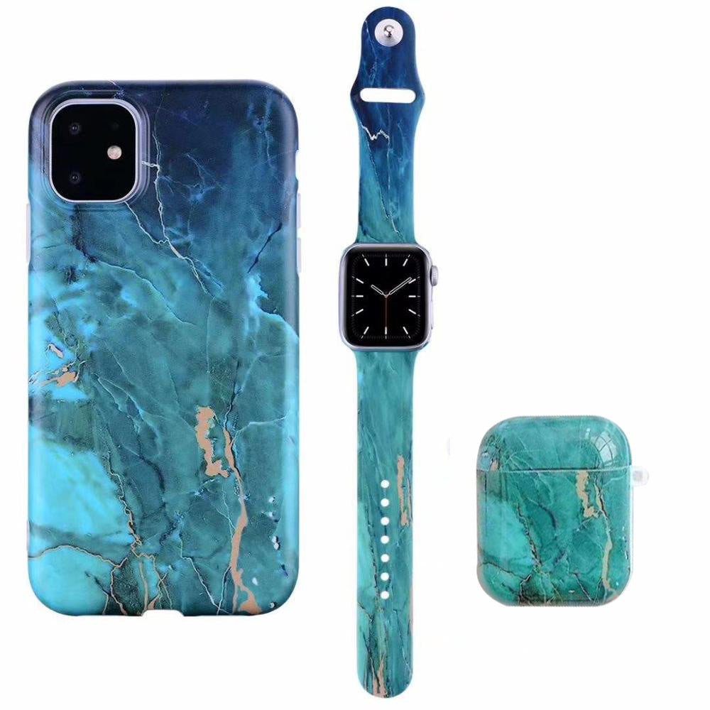 Applicable Earphone Case For Polished Mobile Phone Case And Marble Strap