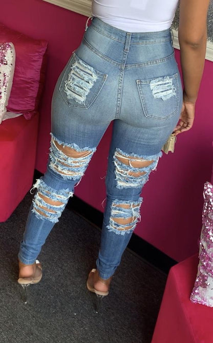 High Waist Cut Elastic Leggings - Hiccupzz