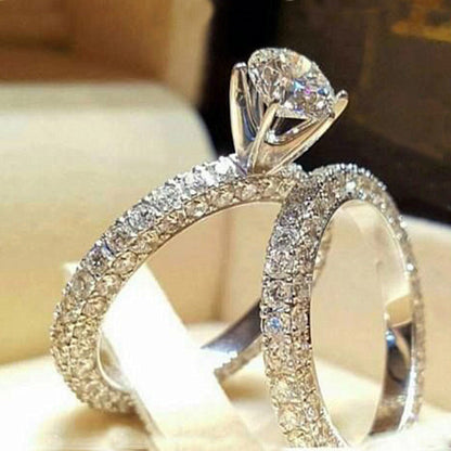Couple ring European and American fashion ladies ring zircon ring - Hiccupzz