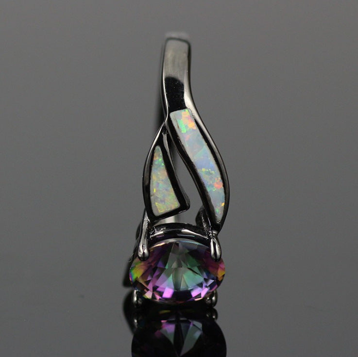 Cubic Ring Colorful Crystal Ring