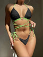 Love Drawstring Straps Hard Cup Bikini Swimsuit - Hiccupzz