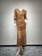 Women's Fashion Street Hipster V-neck Dress - Hiccupzz