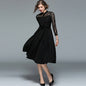 Women's Hollowed-out Lace Patchwork Lace Up Large Skirt - Hiccupzz