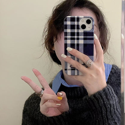 Vintage Blue Checkered Phone Case Protector - Hiccupzz