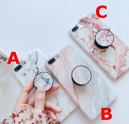 Frosted Marble Bracket Mobile Phone Shell - Hiccupzz