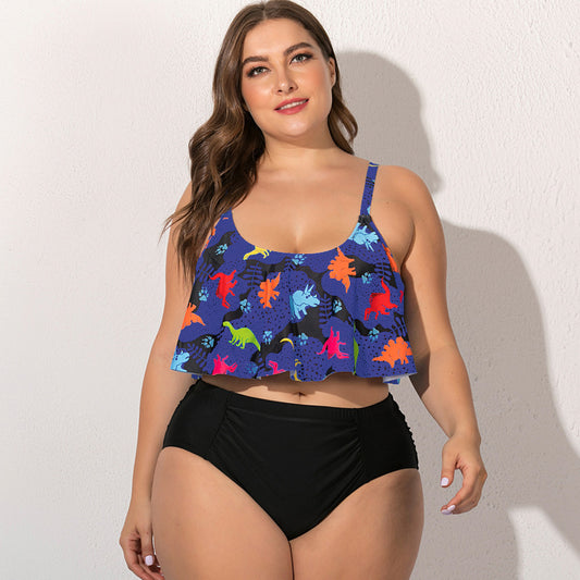 Oversized fat girl female split bikini swimsuit