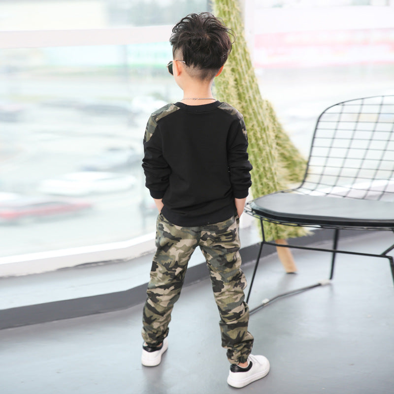 Camouflage long sleeve kids suit