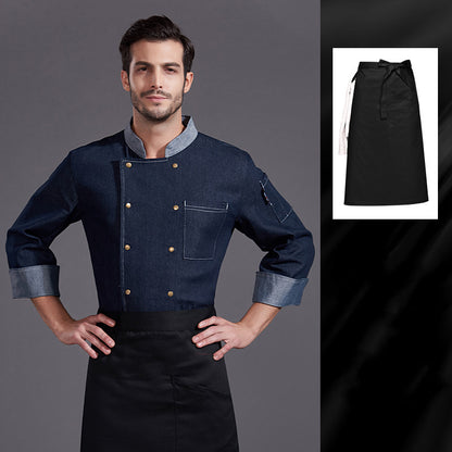 High-grade Hotel Restaurant Club Restaurant Head Chef Denim Work Clothes - Hiccupzz