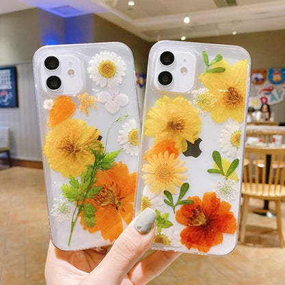 Epoxy Glitter Dried Flower Real Flower Small Floral Phone Case Applicable Ip Cover - Hiccupzz