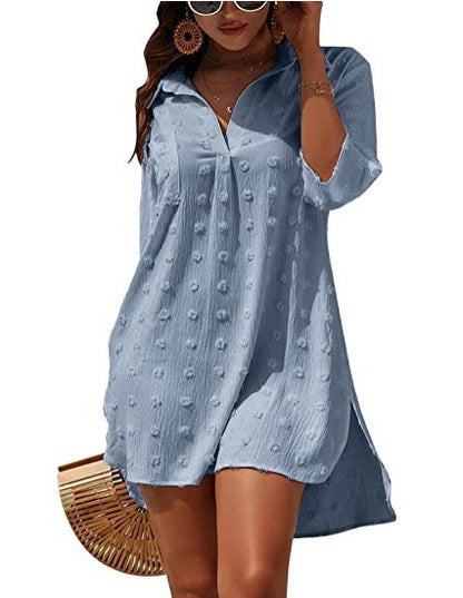 Medium Length Loose Fitting Casual Blouse Shirt - Hiccupzz
