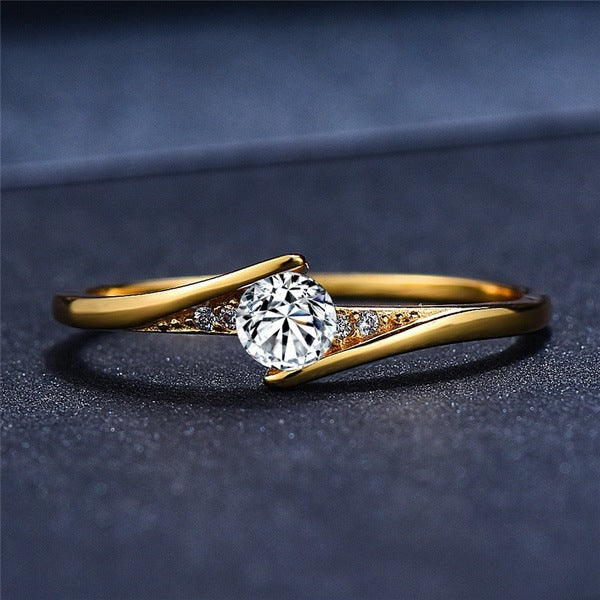 Women's Gold-Plated Engagement Ring Ring - Hiccupzz