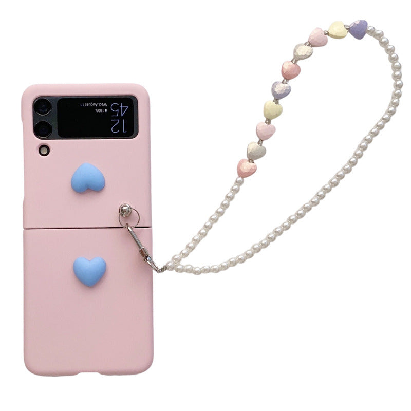 Carcasa protectora para teléfono móvil con cadena de amor