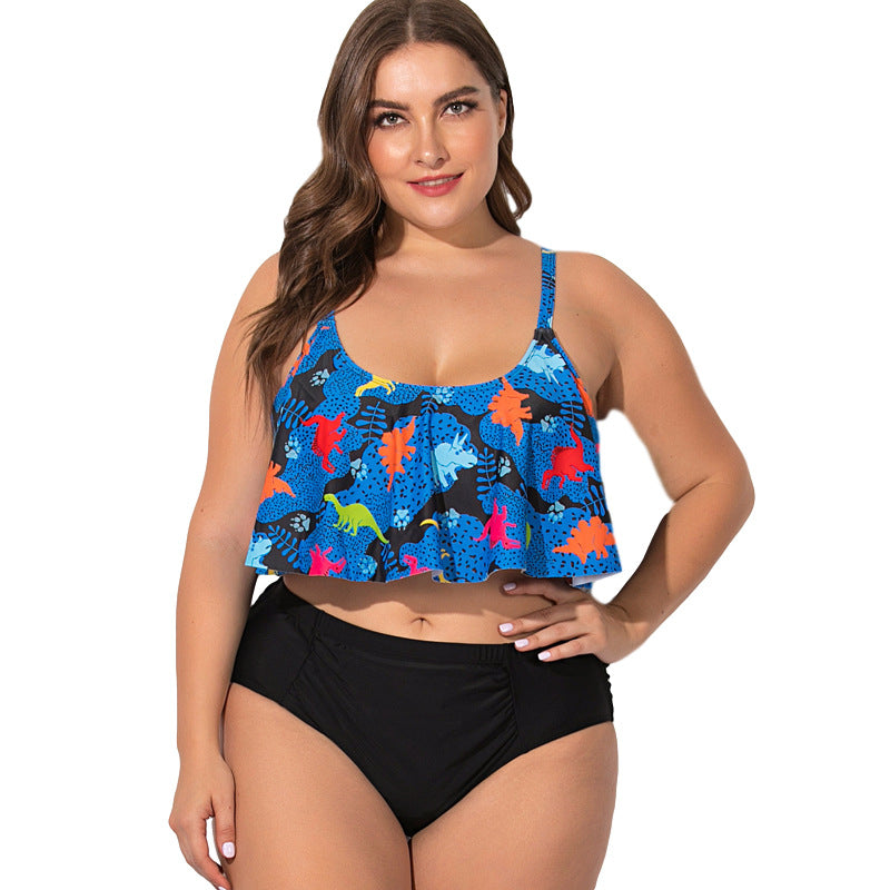 Oversized fat girl female split bikini swimsuit