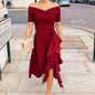 One-shoulder Party Slanted Shoulder Dress - Hiccupzz