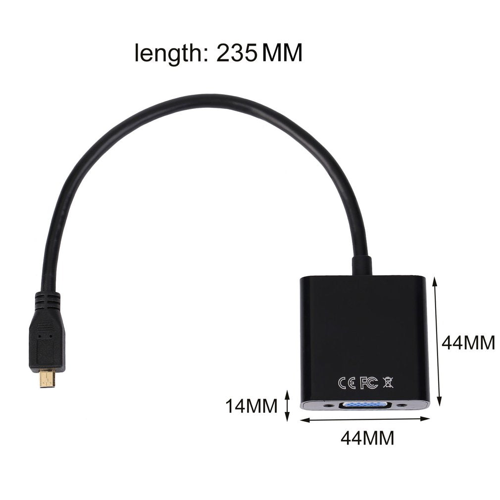 Micro HDMI 轉 VGA 轉接器電纜平板電腦到電腦 Micro HDMI 轉 VGA 高畫質電纜 1080P