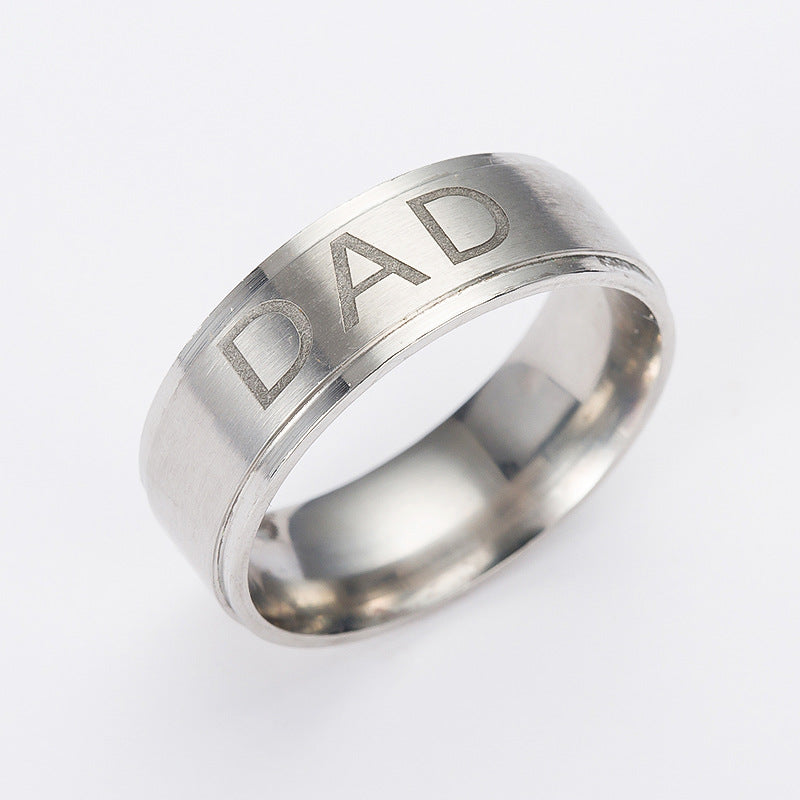 Monogram ring titanium steel ring - Hiccupzz