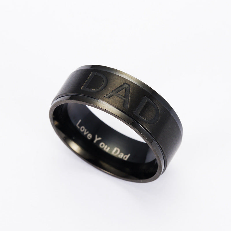 Monogram ring titanium steel ring - Hiccupzz