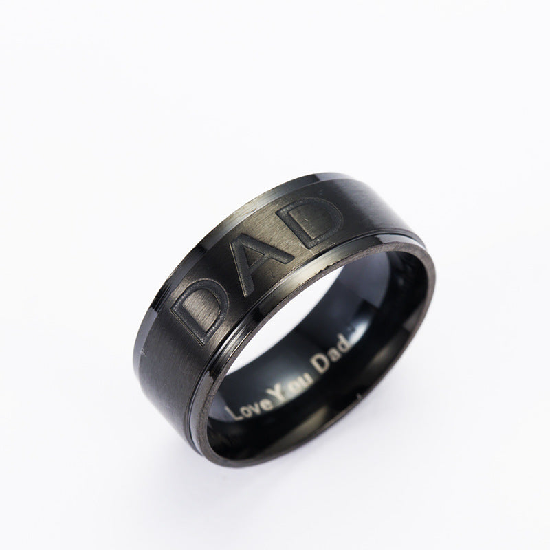 Monogram ring titanium steel ring - Hiccupzz