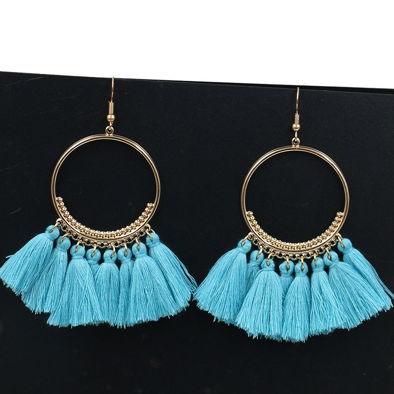 Women's Bohemian Fashion Long Tassel Earrings - Hiccupzz