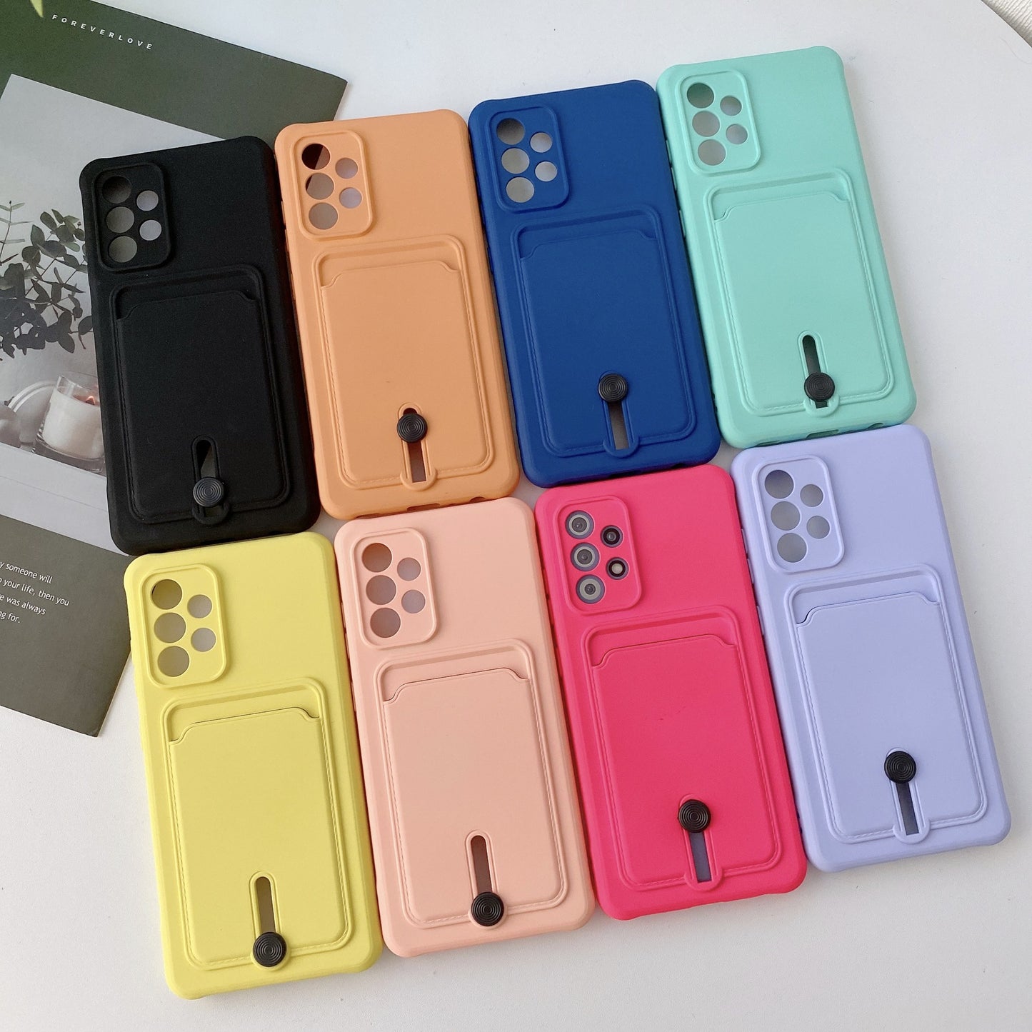 Suitable For A03S Anti-fall Card Pack A52 Mobile Phone Case S21 Pull All-in-one A22 All-pack Soft Shell A72