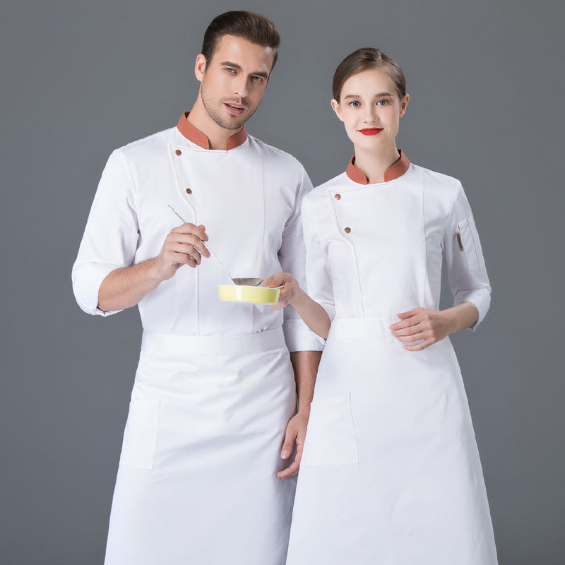 White Crease Resistant Chef Suit Long Sleeve Restaurant - Hiccupzz