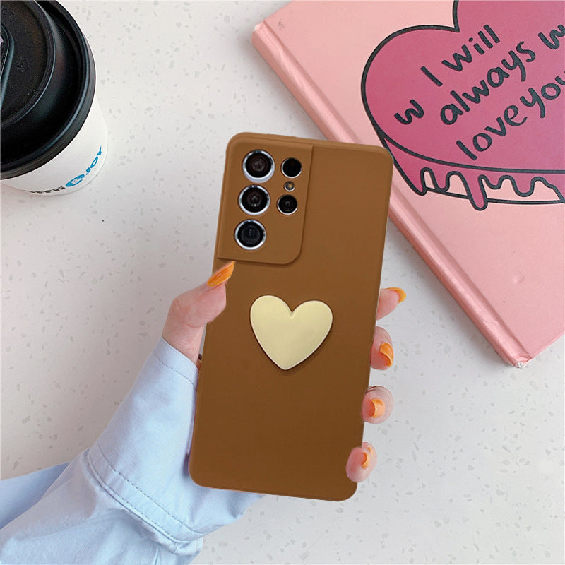 Funda para teléfono móvil de goma blanda con diseño de amor simple