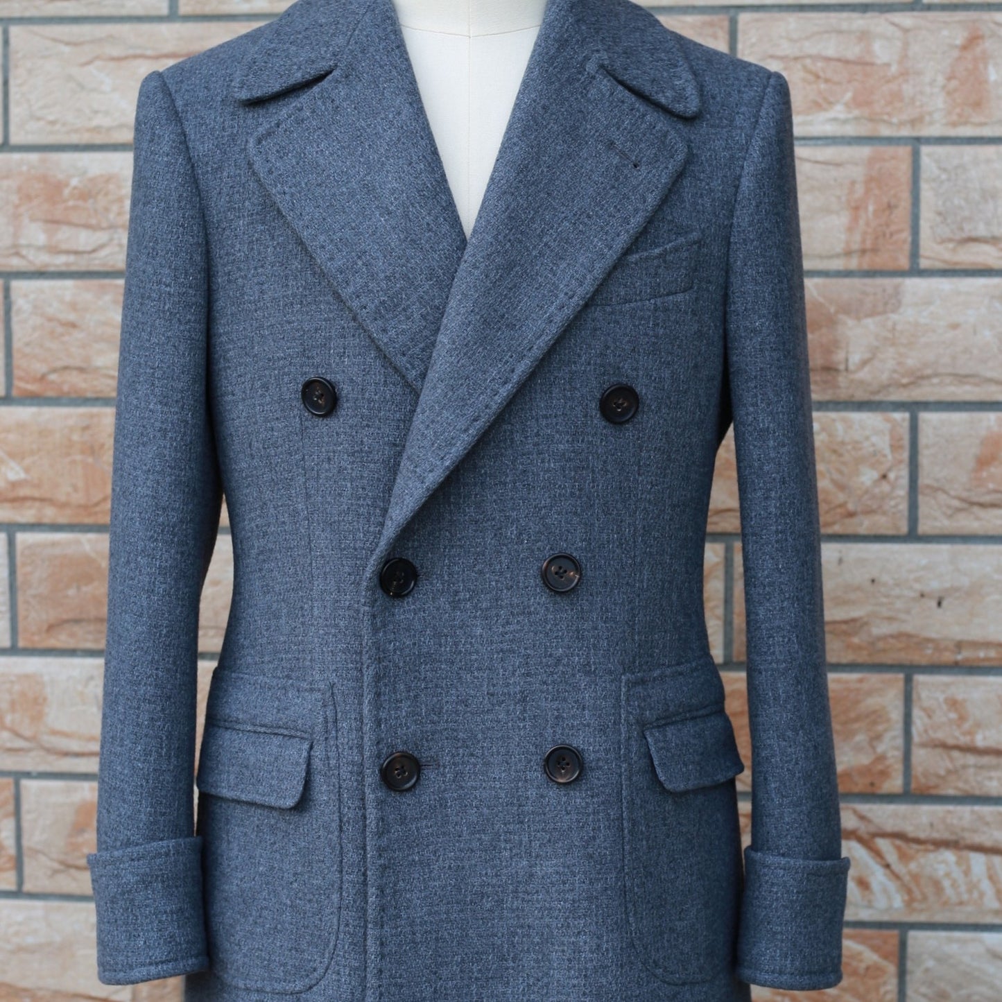 Men's Wool Double Breasted Polo Coat - Hiccupzz