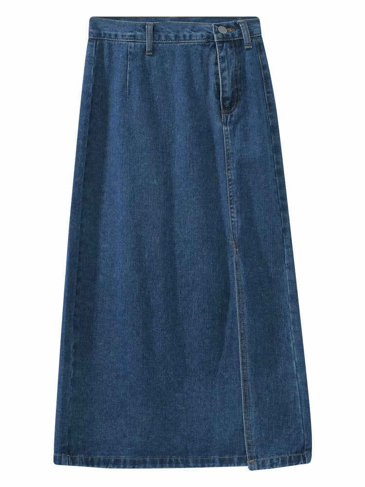 Women's Summer Thin Vintage Split Denim Skirt