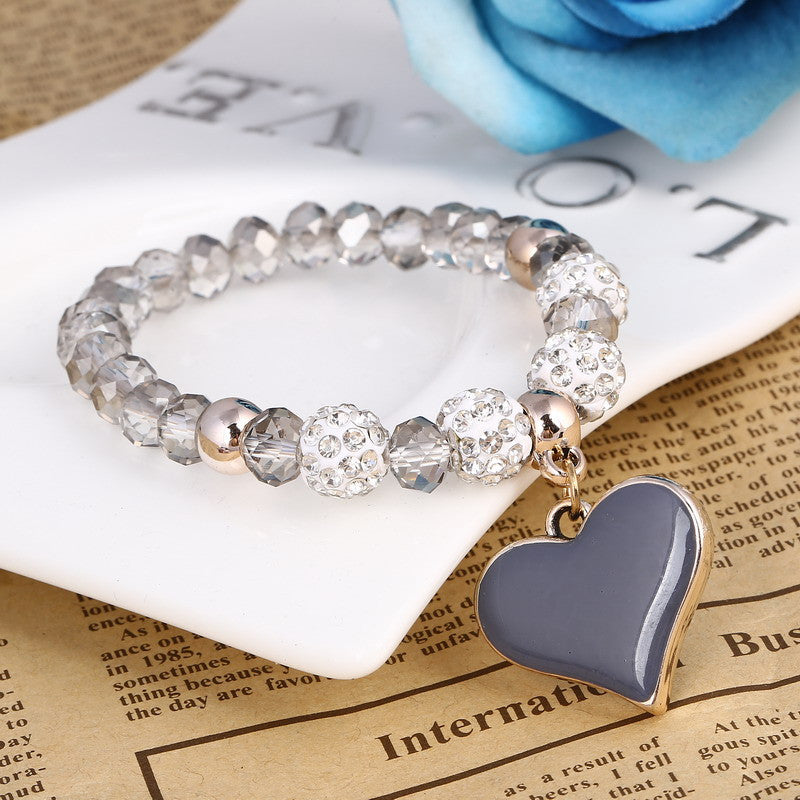 Crystal Butterful Bracelet & Bangle Elastic Heart Bracelets - Hiccupzz