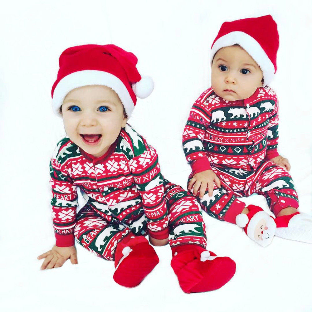 Infant Baby Boys Girls Christmas Santa XMAS clothe