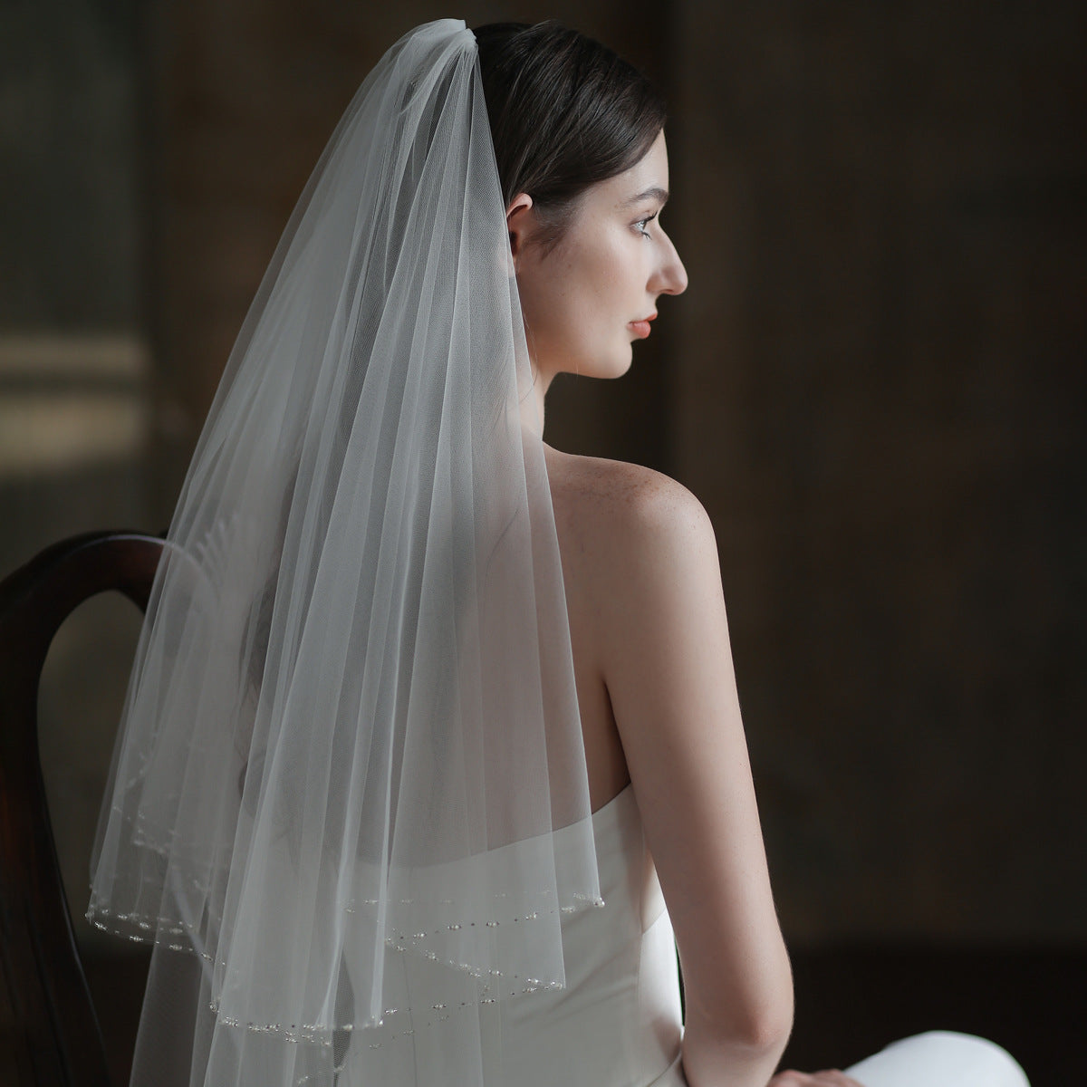 Exquisite Handmade Beaded Bridal Veil - Hiccupzz