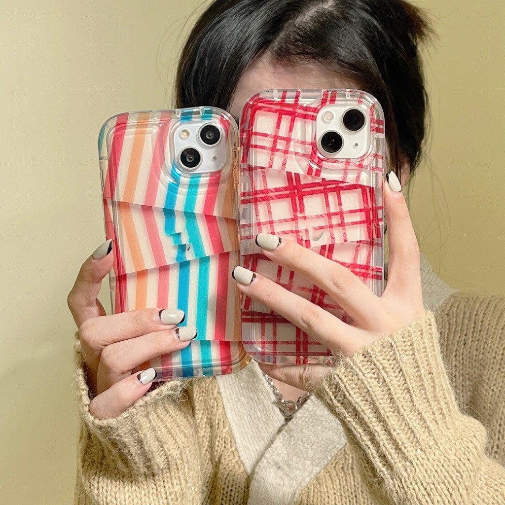 Ins Irregular Plaid Striped Phone Case Simple - Hiccupzz